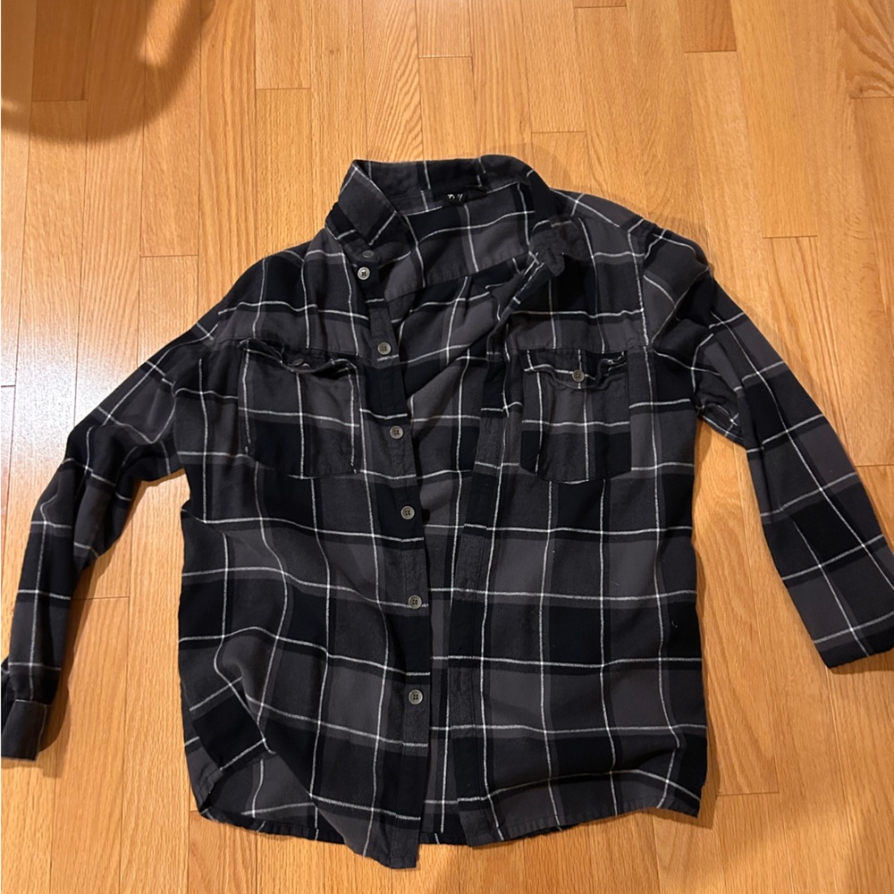 Roxy oversized Black and White Checkered Shirt